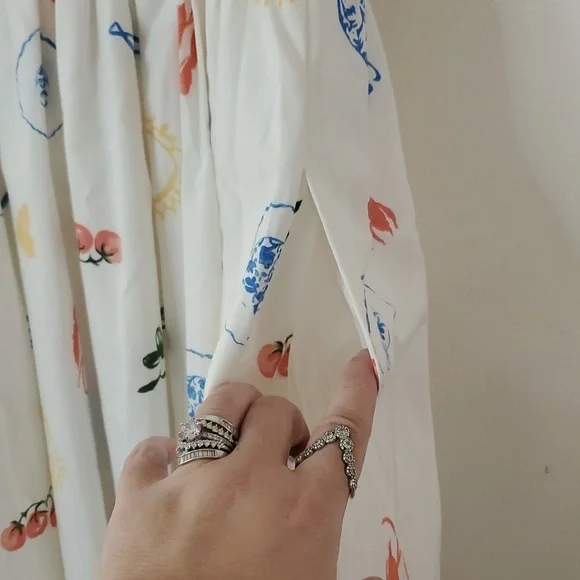 Abercrombie & Fitch Emerson Poplin Puff Sleeve Midi Dress Size XXST Novelty Prin - Picture 13 of 15